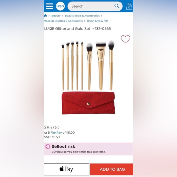 Luxie- 8 Gold Brush Set With red Brush Holder Case - Picture 2 of 9